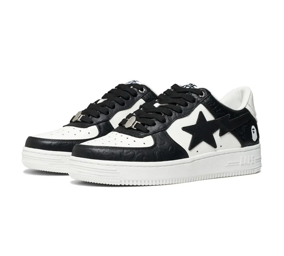 A Bathing Ape Bape Sta Low #4 - Black/White