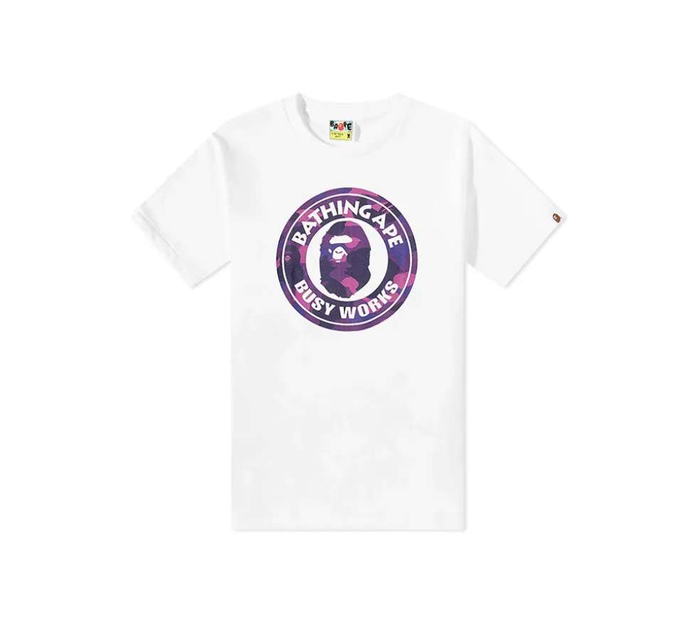 A Bathing Ape Colour Camo Busy Works T-shirt - White Purple