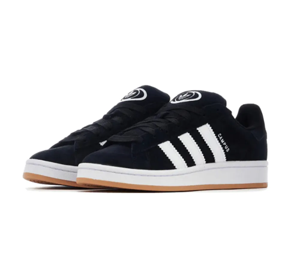 adidas Campus 00s Júnior - Core Black (Sola Branca & Cordões Standard)