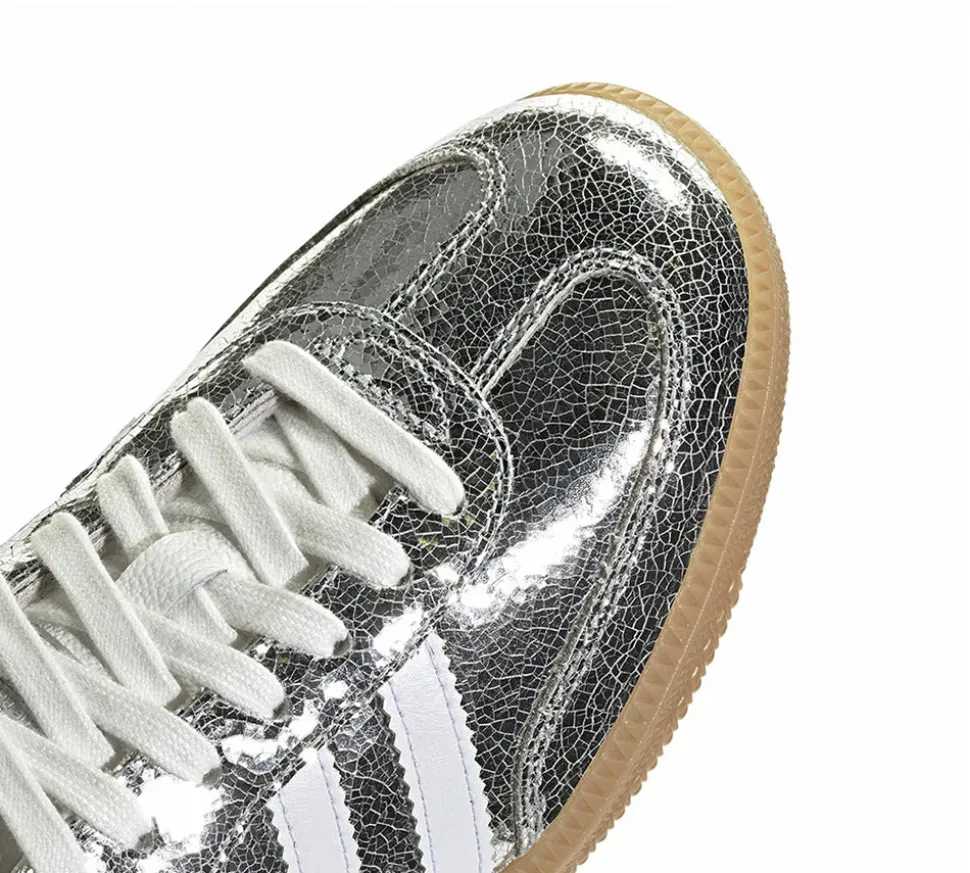 adidas Samba OG - Silver Metallic Cracked Leather