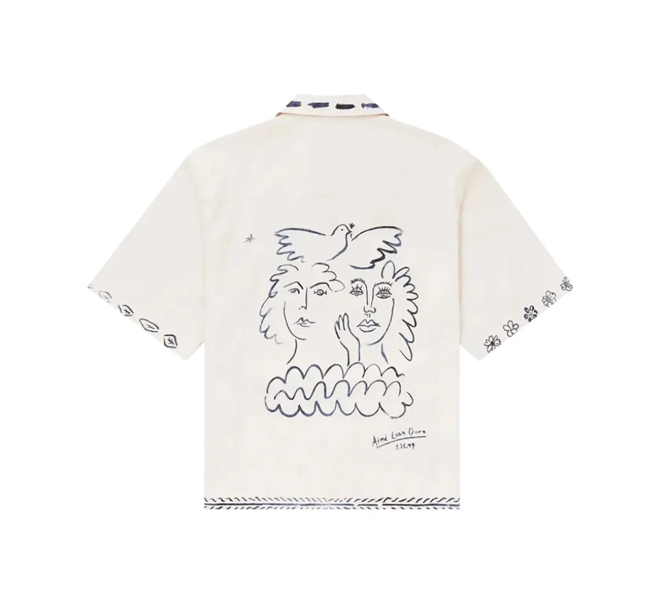 Aimé Leon Dore Lesvos Cropped Camp Shirt - White