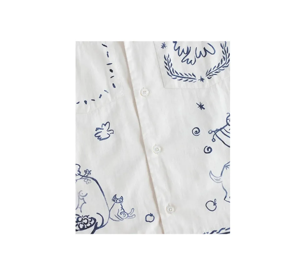 Aimé Leon Dore Lesvos Cropped Camp Shirt - White