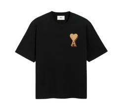 AMI Cotton Ami De Coeur T-shirt - Black