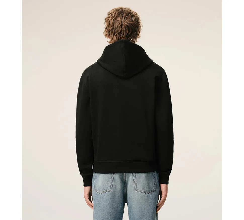 Ami De Coeur Cotton Zipped Hoodie - Black Red