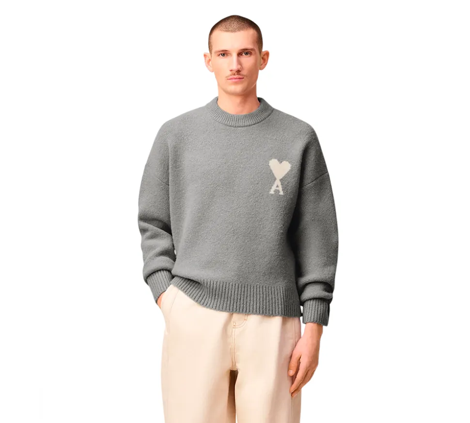 Ami De Coeur Crewneck Sweater - Grey Alpaca