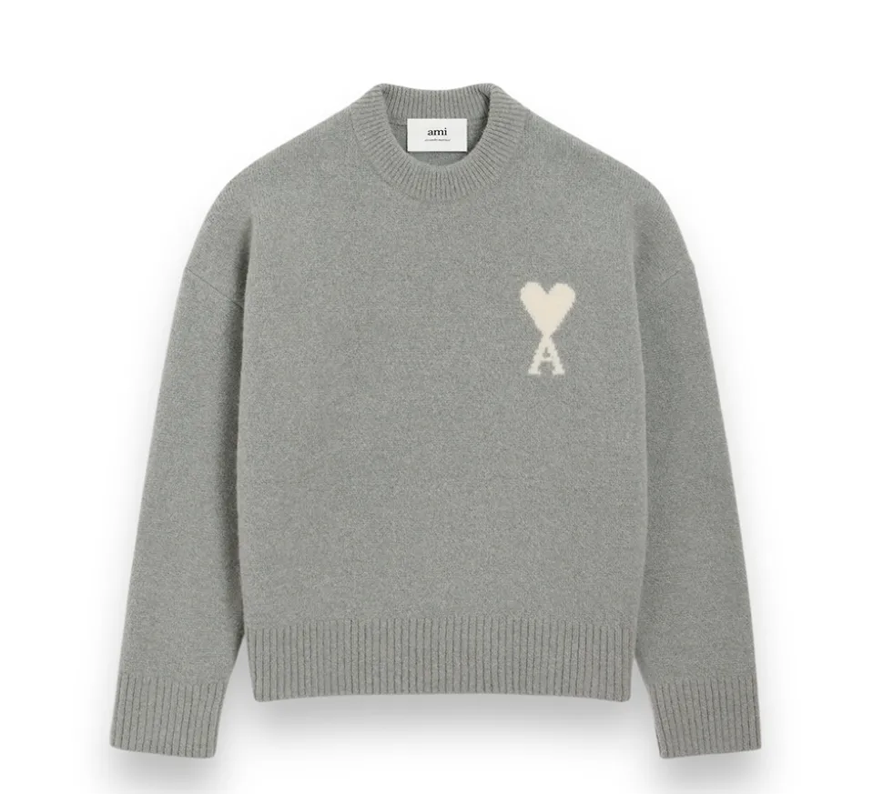 Ami De Coeur Crewneck Sweater - Grey Alpaca