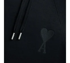 Ami de Coeur Tonal Embroidery Hoodie - Black