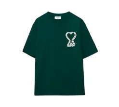 AMI Large Applique A Heart T-Shirt - Green