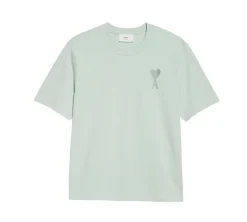 Ami Paris AMI de Coeur Tone-On-Tone T-shirt - Aqua
