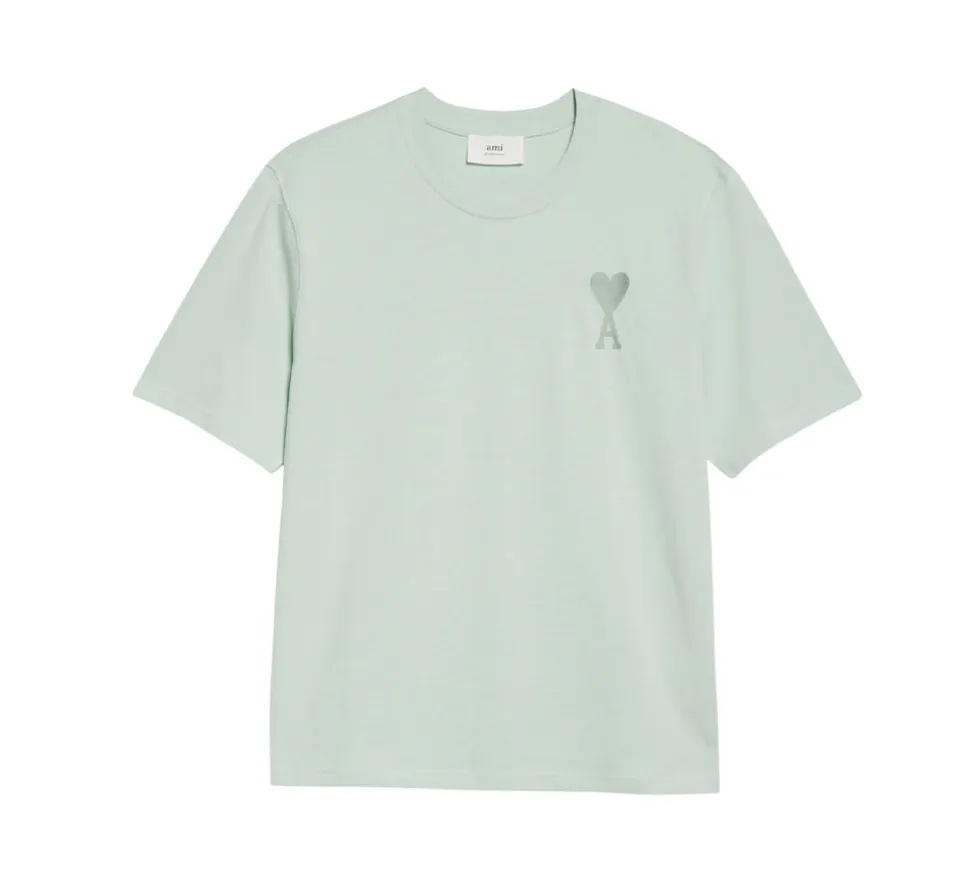 Ami Paris AMI de Coeur Tone-On-Tone T-shirt - Aqua