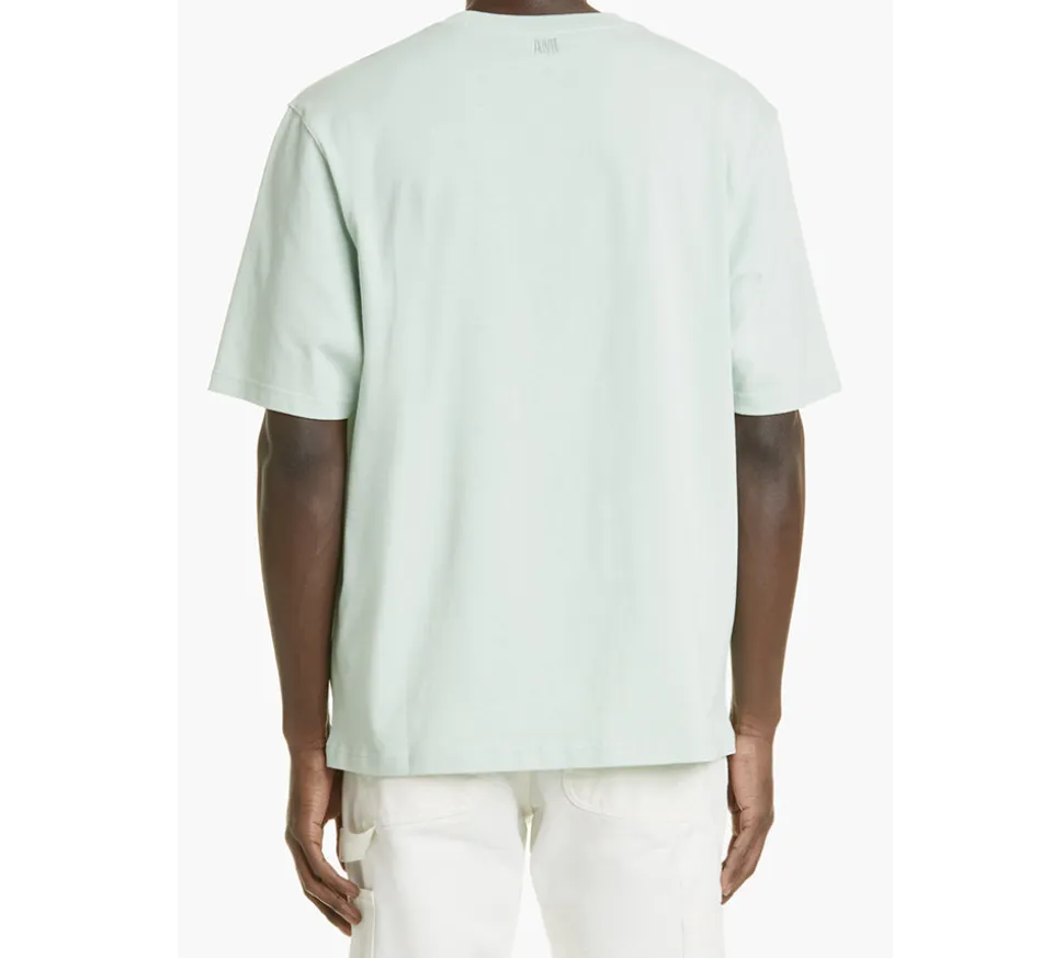 Ami Paris AMI de Coeur Tone-On-Tone T-shirt - Aqua