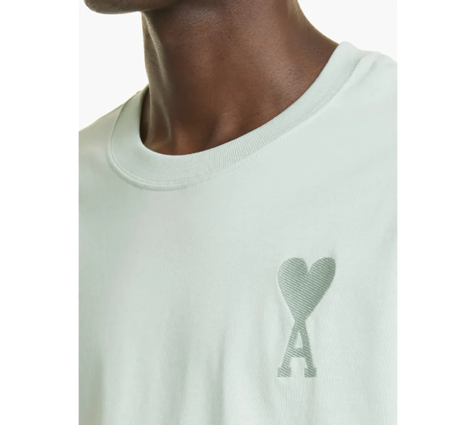 Ami Paris AMI de Coeur Tone-On-Tone T-shirt - Aqua