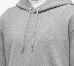 AMI Paris Men's Tonal Heart Hoodie - Heather Grey (USADO)