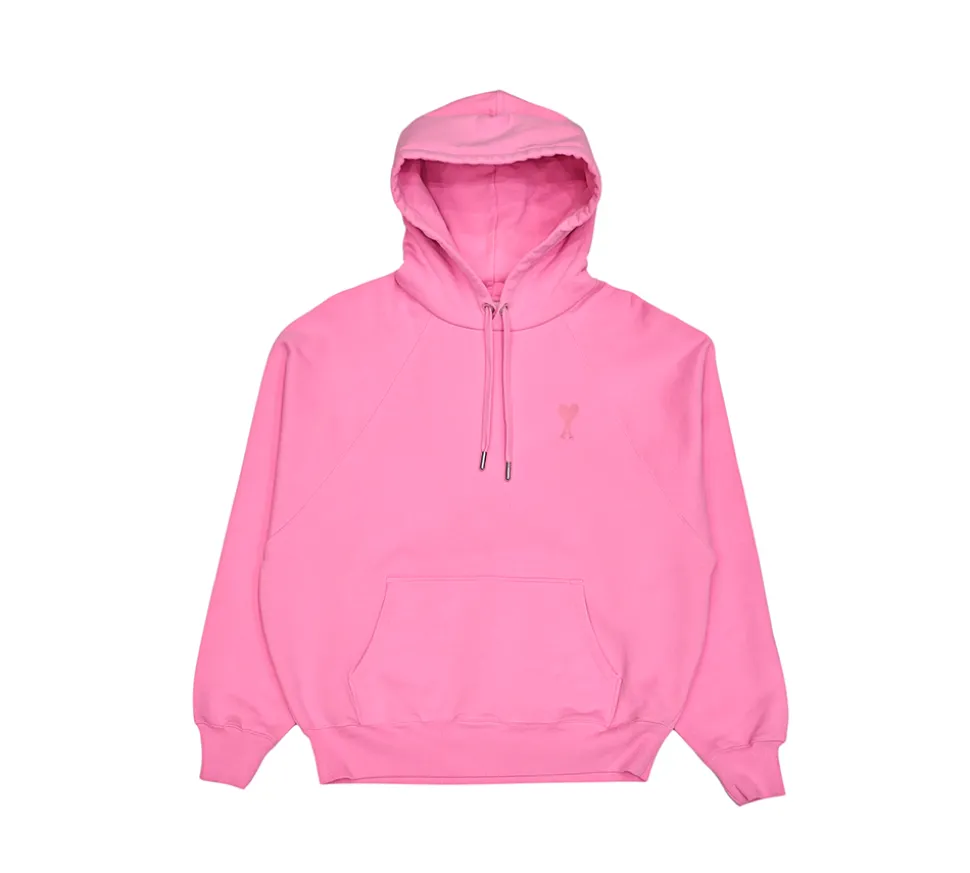 AMI PARIS Pink Ami de Cœur Hoodie - Candy Pink