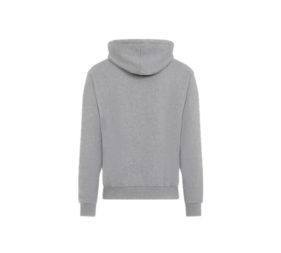 Ami Paris Small Red Ami De Coeur Hoodie - Heather Grey