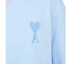 AMI PARIS Tonal De Coeur T-Shirt - Sky Blue