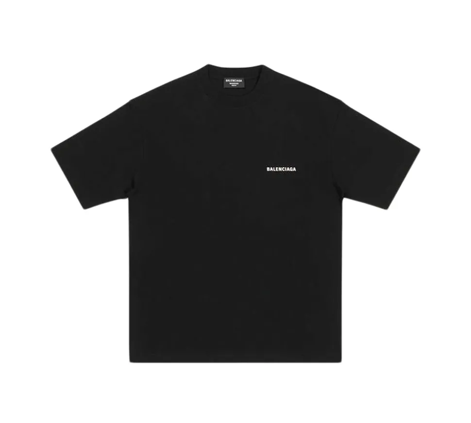 Balenciaga Logo Medium Fit T-shirt - Black