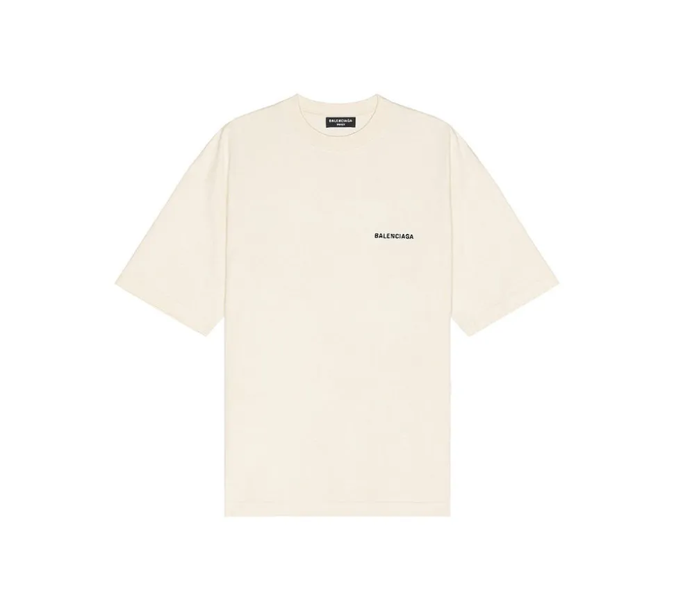 Balenciaga Medium Fit T-shirt - Cream/Black