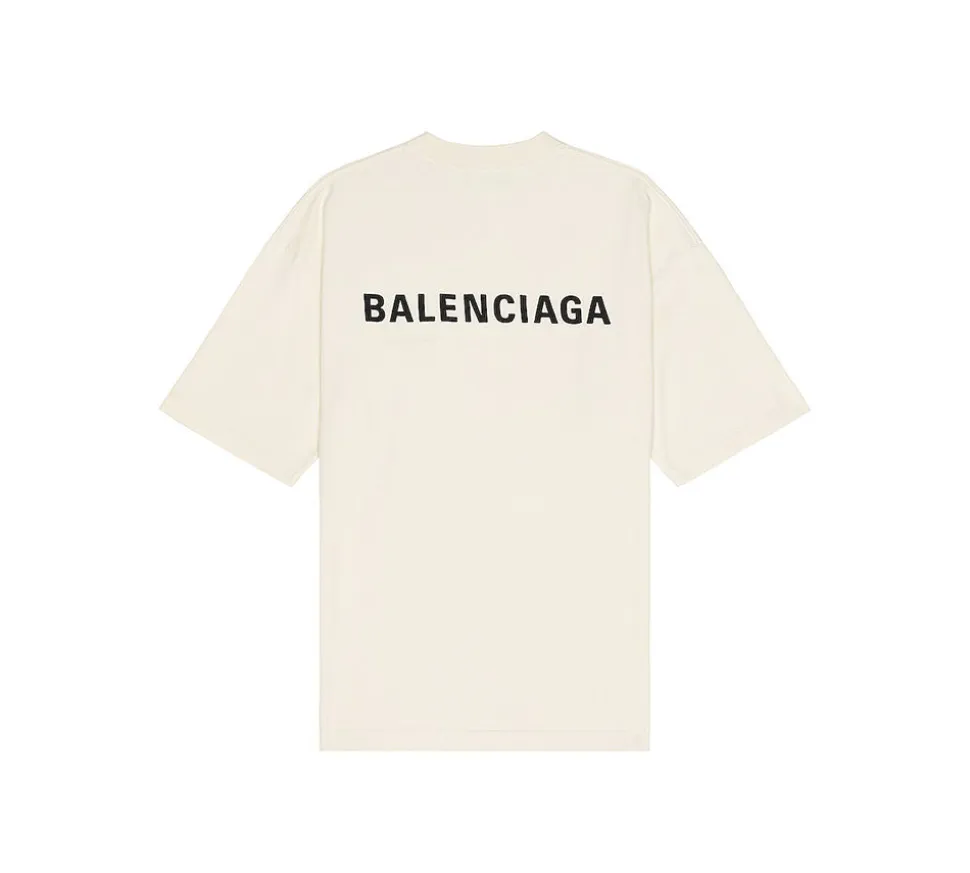 Balenciaga Medium Fit T-shirt - Cream/Black