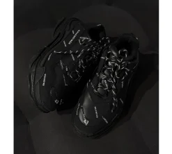 Balenciaga Triple S Allover Logo Black (USADO) - 43