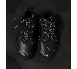 Balenciaga Triple S Allover Logo Black (USADO) - 43