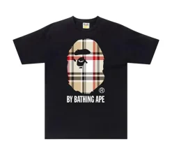 BAPE A Bathing Ape Check by Bathing T-shirt - Black