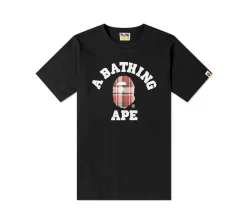 BAPE Check College T-shirt - Black