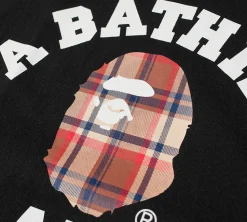 BAPE Check College T-shirt - Black