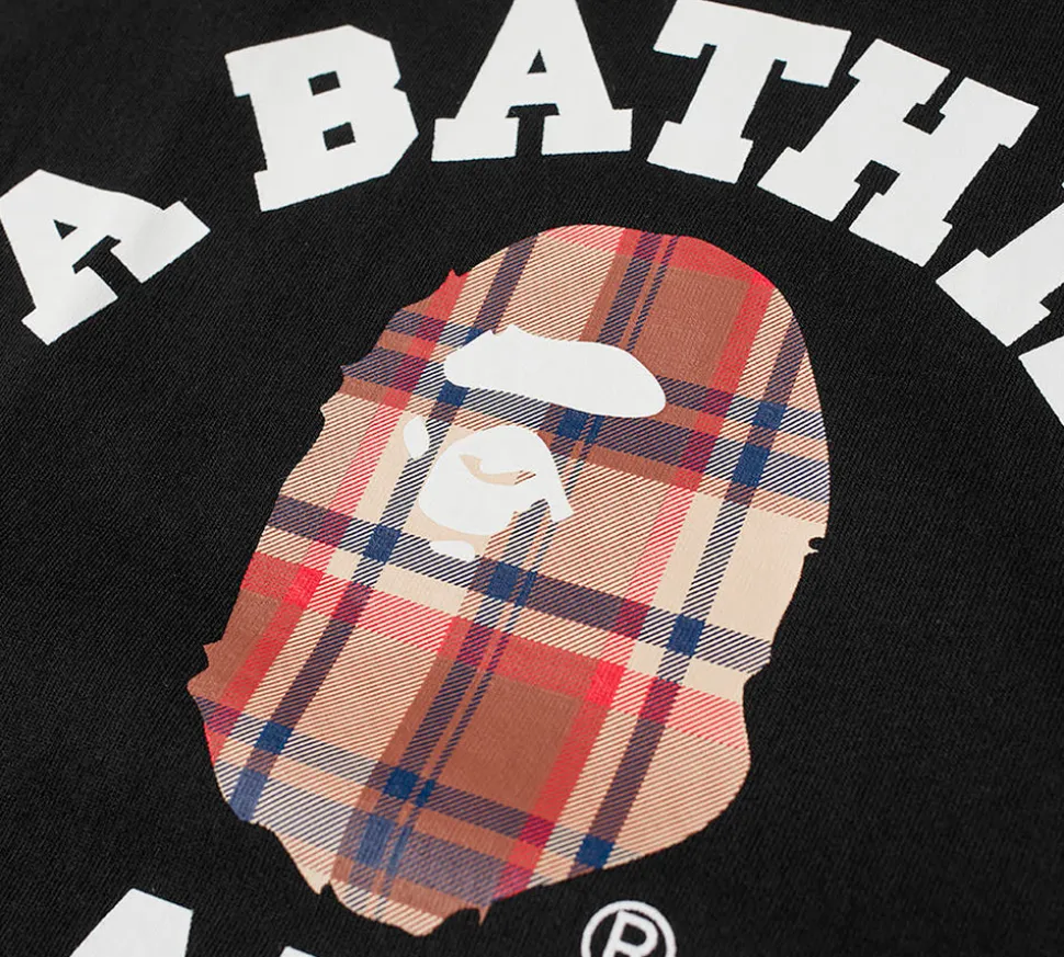 BAPE Check College T-shirt - Black