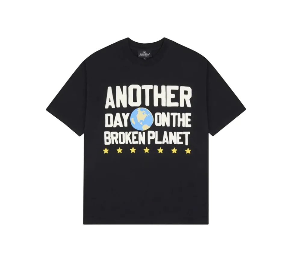 Broken Planet Another Day T-shirt- Midnight Black