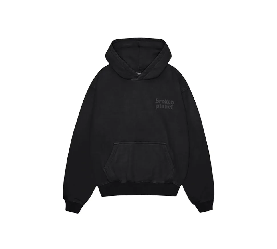 Broken Planet Basics Hoodie - Washed Midnight Black