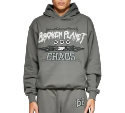 Broken Planet Chaos Hoodie - Gunmetal Grey