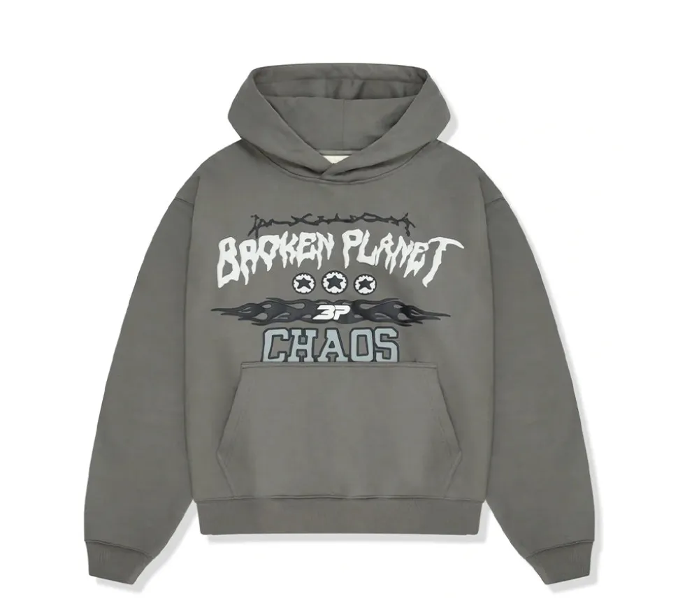 Broken Planet Chaos Hoodie - Gunmetal Grey