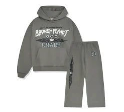 Broken Planet Chaos Set - Gunmetal Grey (Hoodie + Sweatpants)