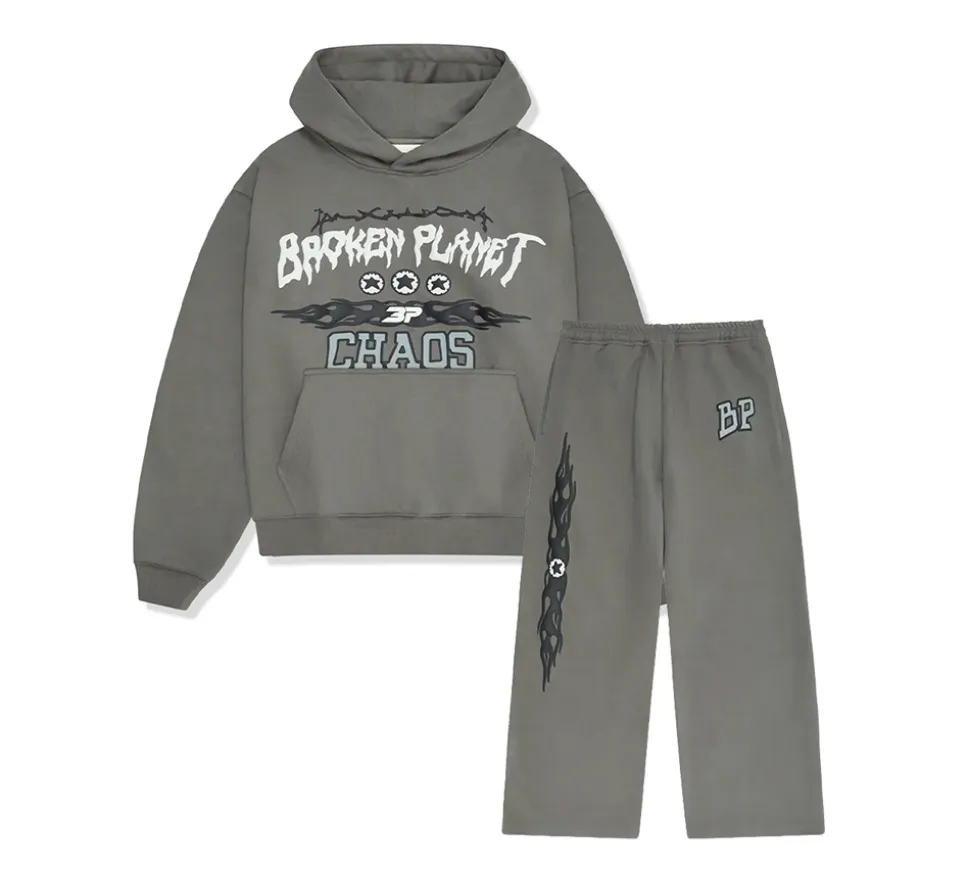 Broken Planet Chaos Set - Gunmetal Grey (Hoodie + Sweatpants)