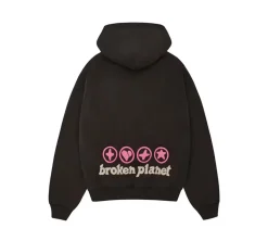 Broken Planet Hearts Are Made To Be Broken Hoodie - Soot Black
