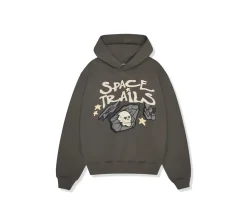 Broken Planet Market Hoodie 'Space Trails' - BLACK/GREY