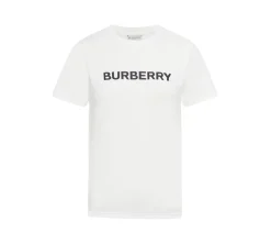 Burberry Logo Printed Crewneck White T-shirt (USADO) - L