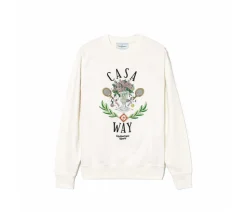 CASABLANCA "CASA WAY" EMBROIDERED Crewneck - OFF WHITE