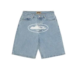 Corteiz Alcatraz Baggy Shorts – Washed Blue