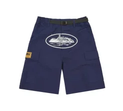 Corteiz Alcatraz Cargo Shorts - Navy
