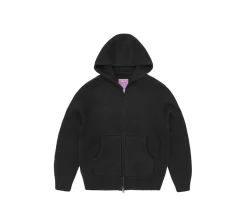 Corteiz Alcatraz Heavy Knit Zip Hoodie - Black