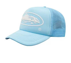 Corteiz Alcatraz Puff Print Trucker Hat - Baby Blue