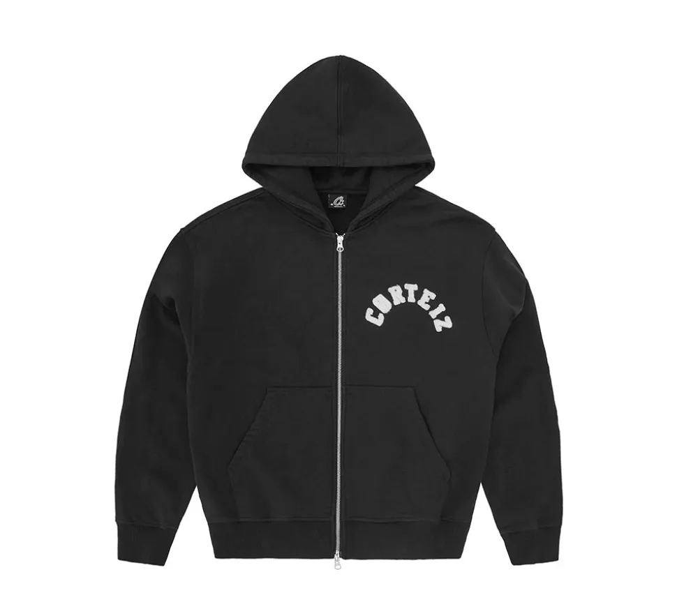 Corteiz Colly Arch Zip Hoodie - Black