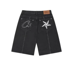Corteiz C-Star Denim Shorts - Black