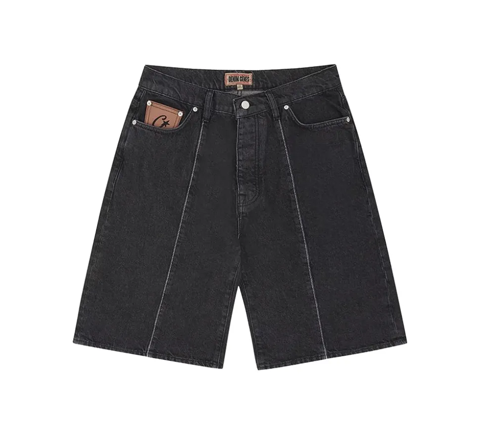Corteiz C-Star Denim Shorts - Black