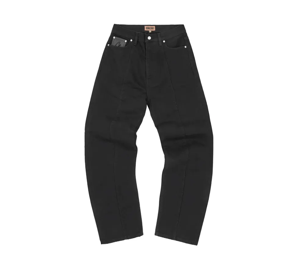 Corteiz C-Star Stitch-Down Denim Jeans - Triple Black