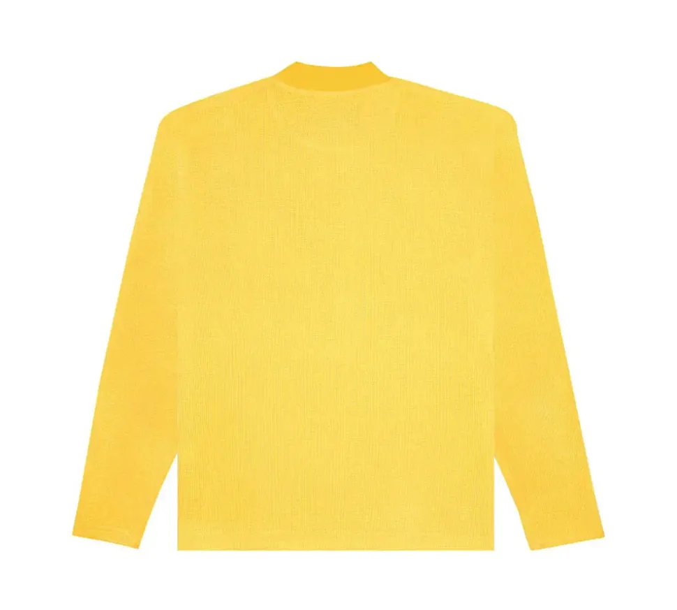 Corteiz C Starz Waffle Longsleeve T-Shirt - Yellow