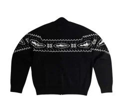 Corteiz Holiday Knit Zip Up - Black