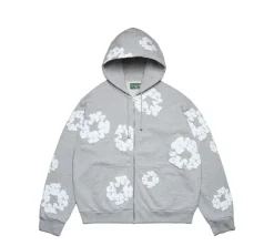 Denim Tears The Cotton Wreath Zip Hoodie - Grey